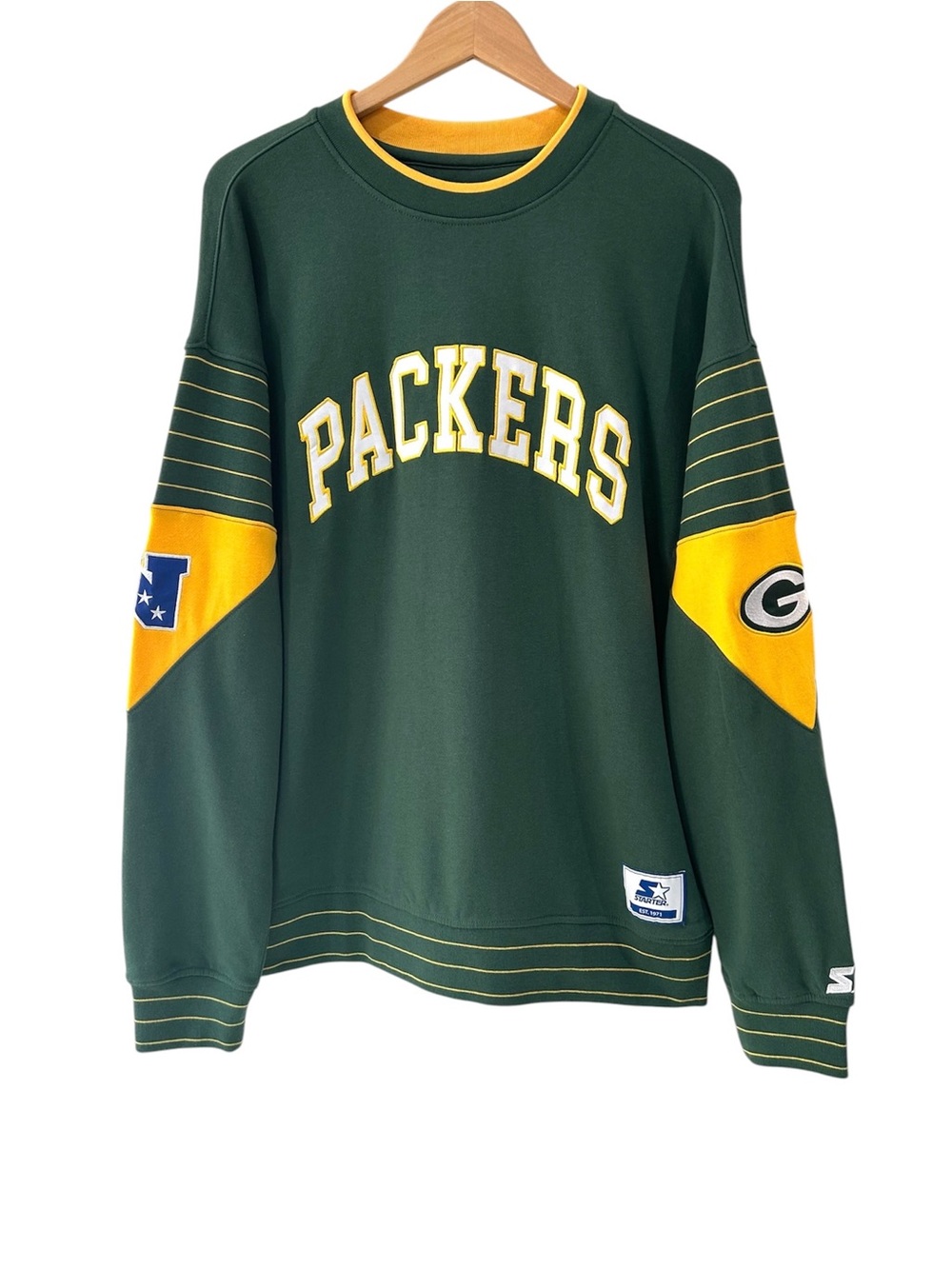 Starter men’s Green Bay Packers Sweatshirt XL green gold football team fan NWT